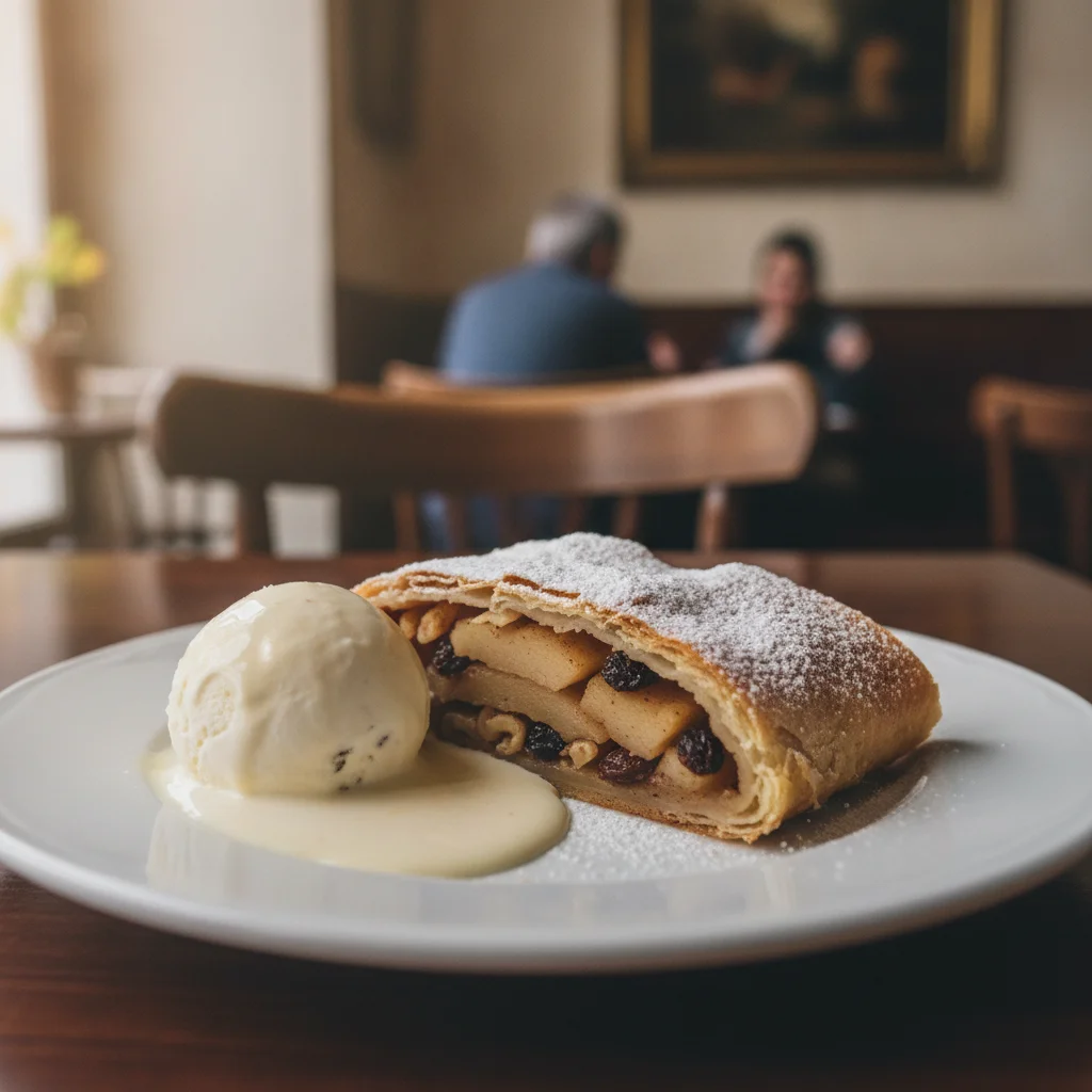 Austrian Apfelstrudel: Flaky Apple Strudel with Raisins, Walnuts and Warm Spices