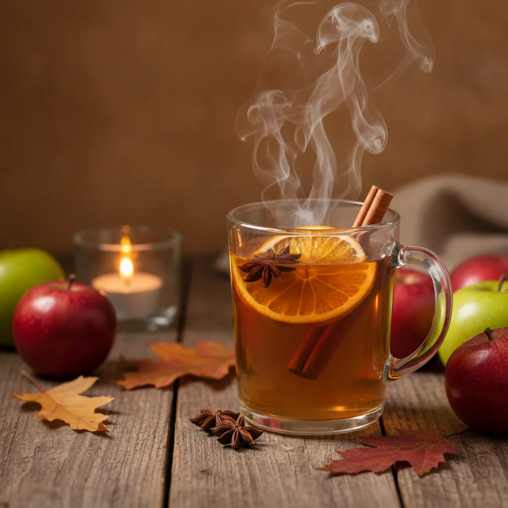 Normandy Mulled Cider with Calvados, Orange and Warm Spices for Crisp Autumn Nights