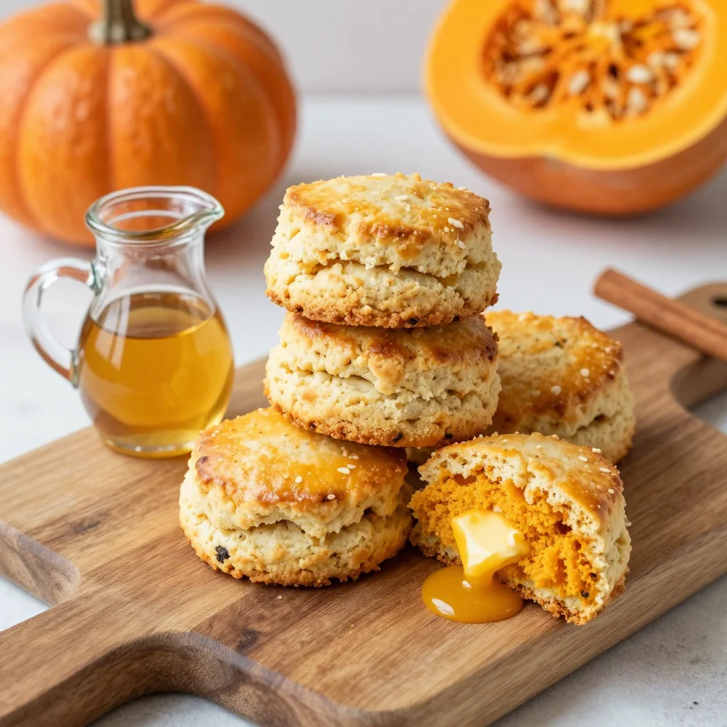 Australian Pumpkin Scones: Fluffy Spiced Pumpkin Scones with Butter and Golden Syrup