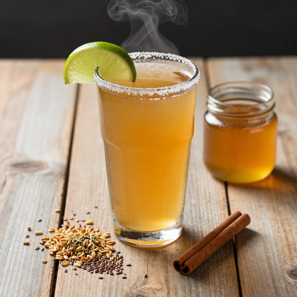 Peruvian Emoliente: Warm Barley, Flaxseed and Herb Tonic with Lime and Honey