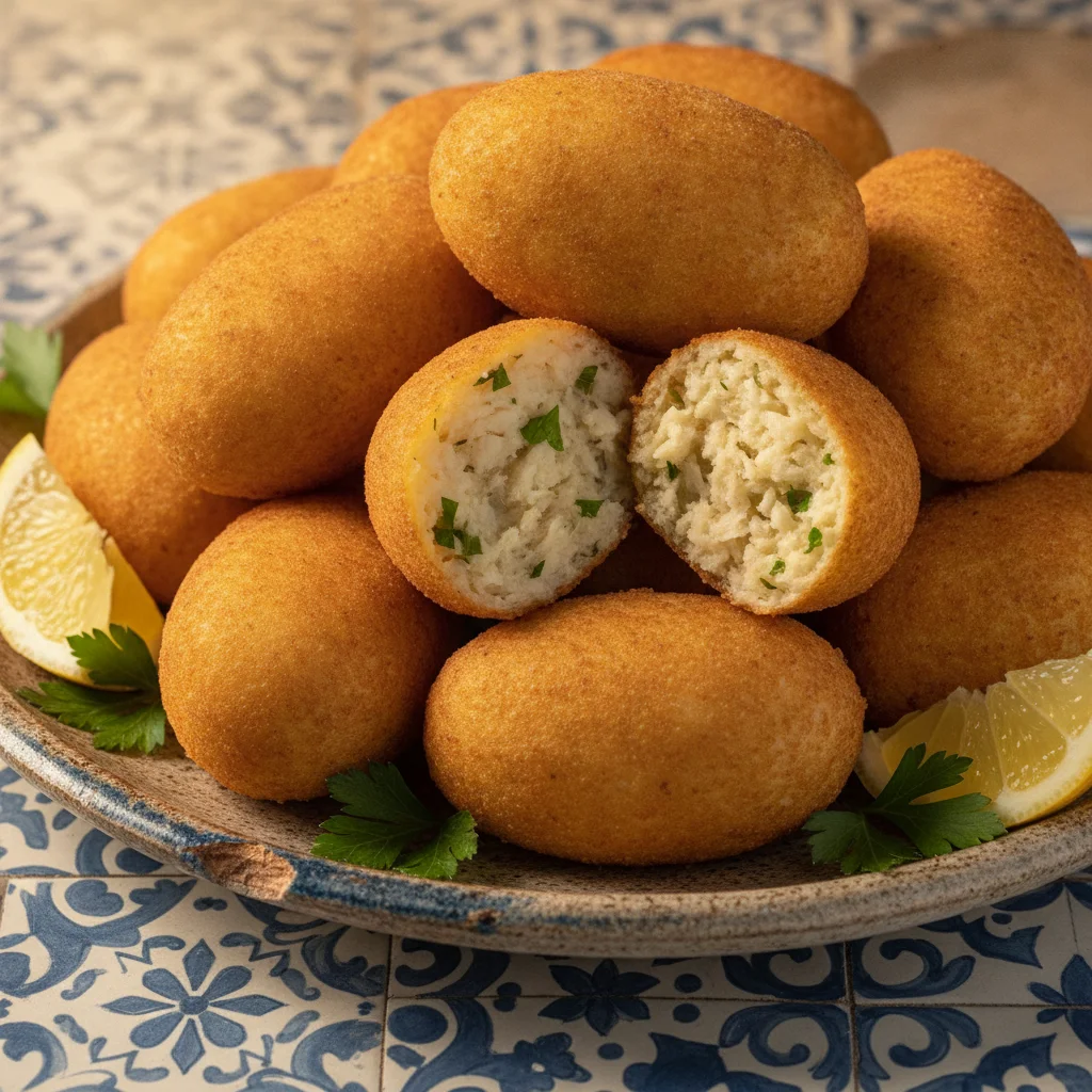 Portuguese Pasteis de Bacalhau: Crispy Salt Cod and Potato Fritters with Parsley