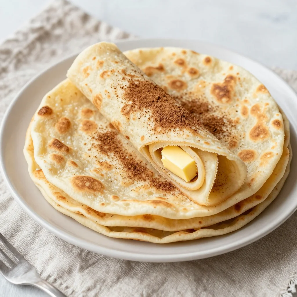 Norwegian Lefse: Soft Potato Flatbreads Rolled with Butter, Sugar and Cinnamon
