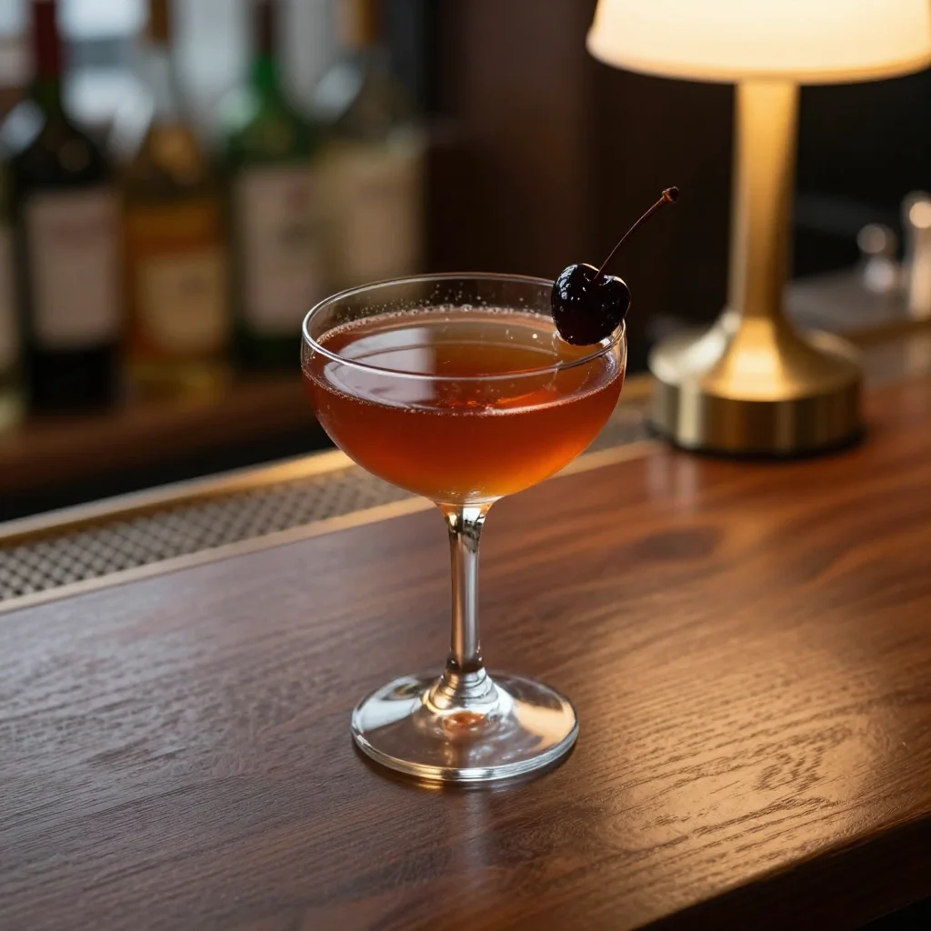 Classic Manhattan Cocktail: Rye Whiskey, Sweet Vermouth and Bitters for Crisp Fall Nights