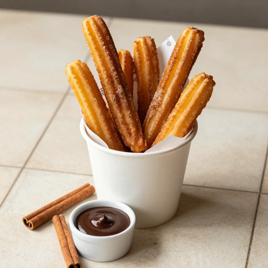 Mexican Churros: Crispy Cinnamon-Sugar Fritters with Warm Chocolate Dipping Sauce
