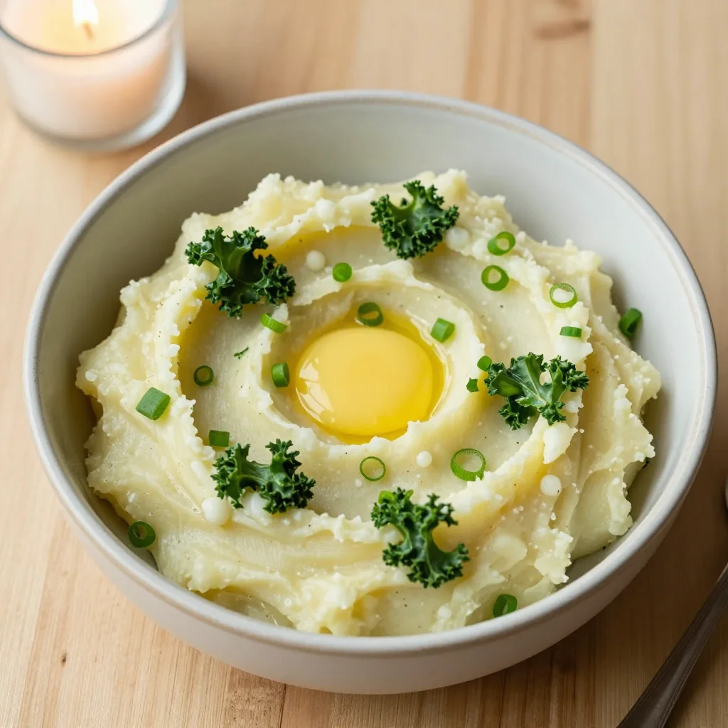 Irish Halloween Colcannon: Buttery Mashed Potatoes with Kale, Leeks and Scallions