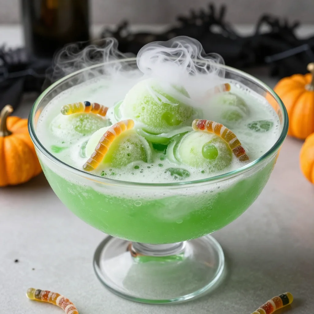 Witches' Brew Halloween Punch: Lime Sherbet, Pineapple Juice and Ginger Ale for a Crowd