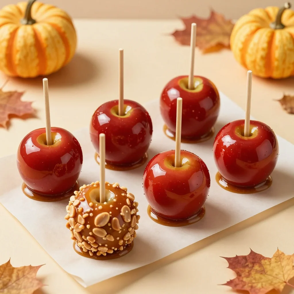 Halloween Caramel Apples: Homemade Buttery Caramel-Dipped Apples with Chopped Peanuts
