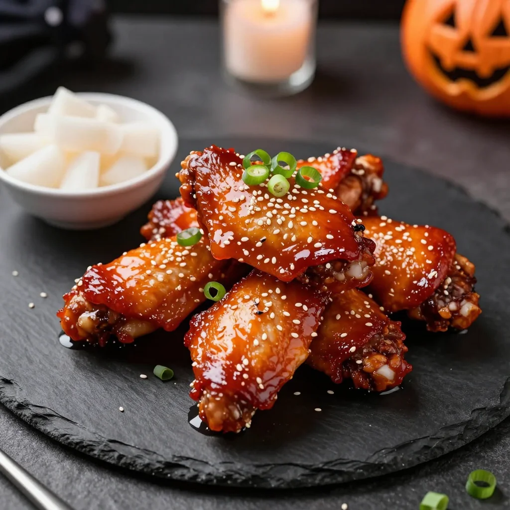 Bat Wings: Sticky Gochujang-Glazed Korean Chicken Wings with Toasted Sesame