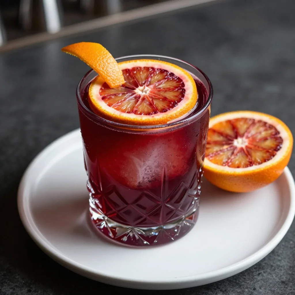 Blood Orange Negroni: Bittersweet Italian Gin, Campari and Vermouth Halloween Cocktail