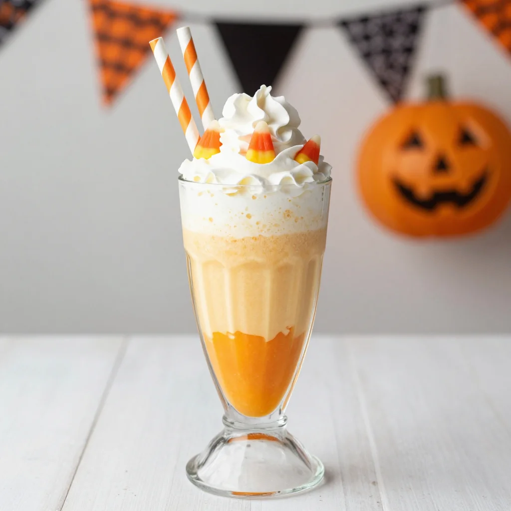 Candy Corn Milkshake: Layered Mango, Orange and Vanilla Halloween Shake