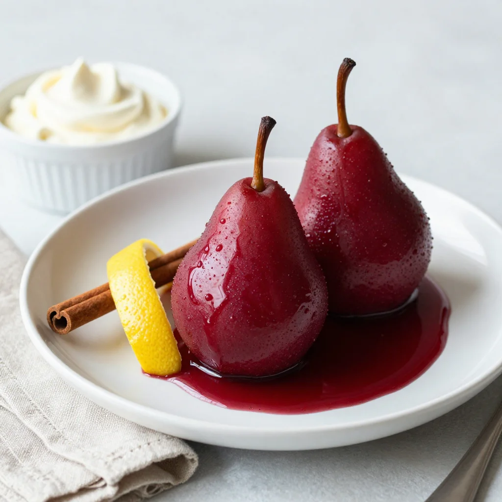 Dutch Stoofperen: Slow-Simmered Red Wine Pears with Cinnamon and Clove for Fall Suppers