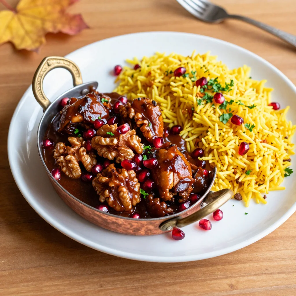 Persian Fesenjan: Chicken Braised in Pomegranate Walnut Sauce for Autumn Dinners