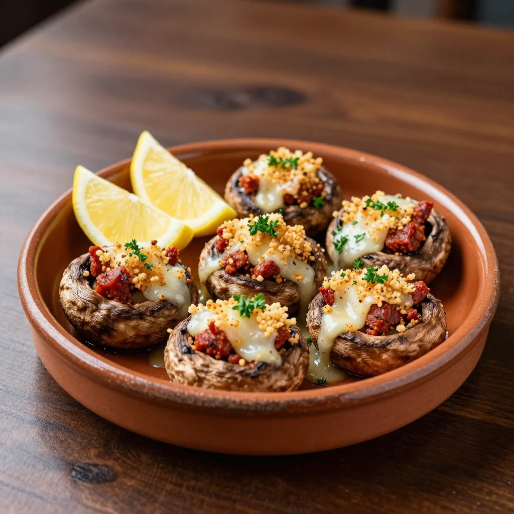 Spanish Champinones Rellenos: Chorizo and Manchego Stuffed Mushrooms for Fall Gatherings