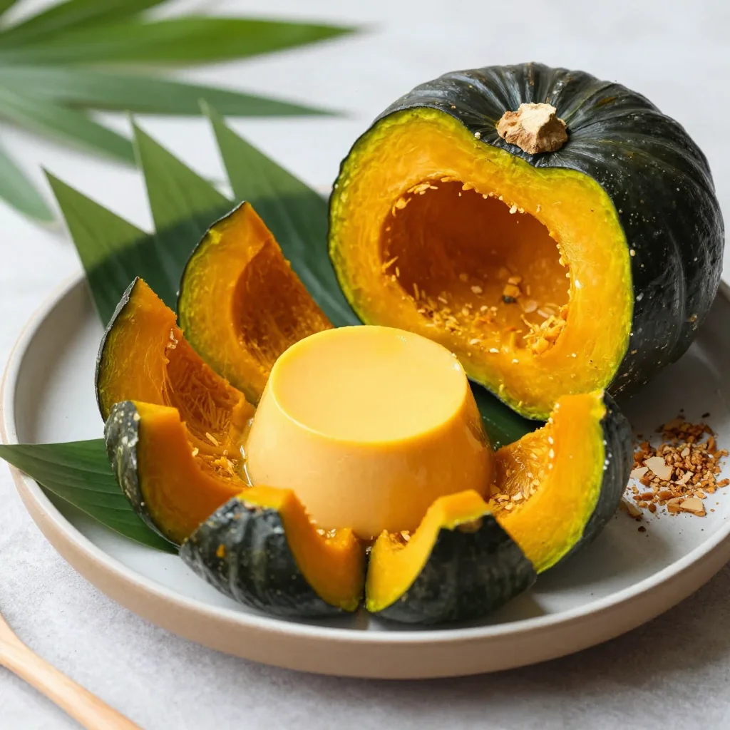 Thai Sangkaya Fak Thong: Coconut Custard Steamed Inside a Whole Kabocha Pumpkin