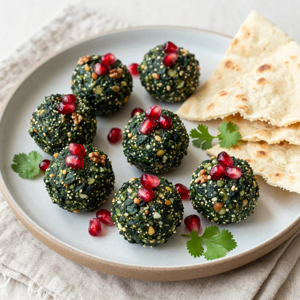 Georgian Pkhali: Spinach and Walnut Pate Bites with Pomegranate for Autumn Gatherings