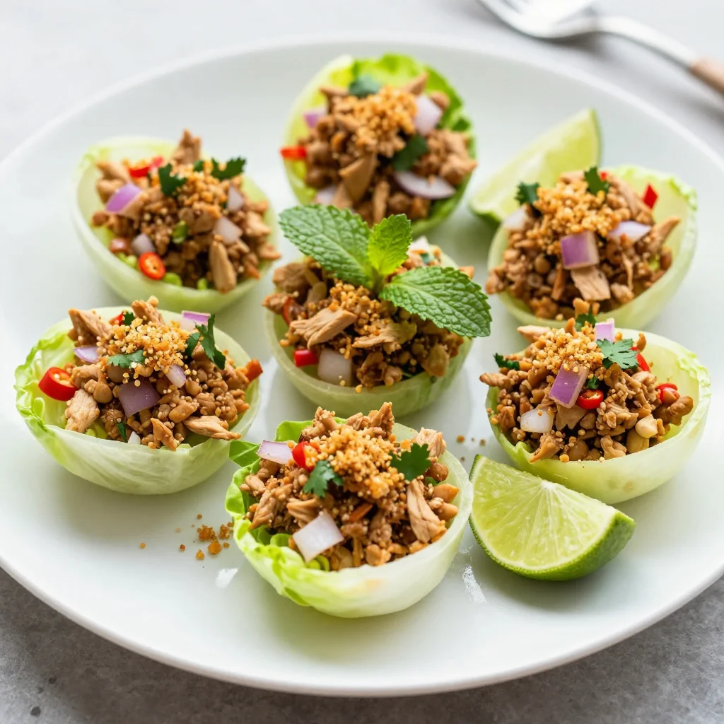 Thai Chicken Larb Lettuce Cups: Meal-Prep Minced Chicken Salad for Weekday Lunches