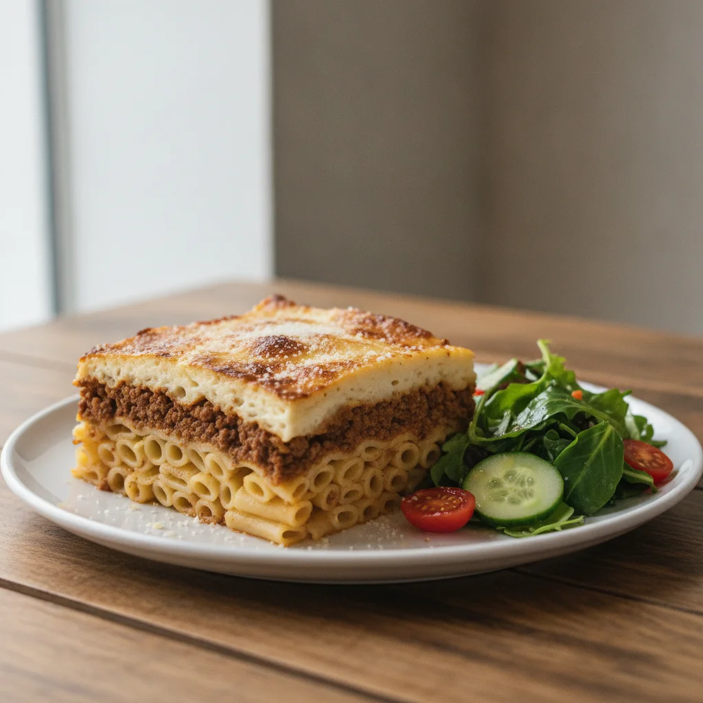 Greek Pastitsio: Make-Ahead Baked Pasta with Spiced Beef and Bechamel for Weeknights