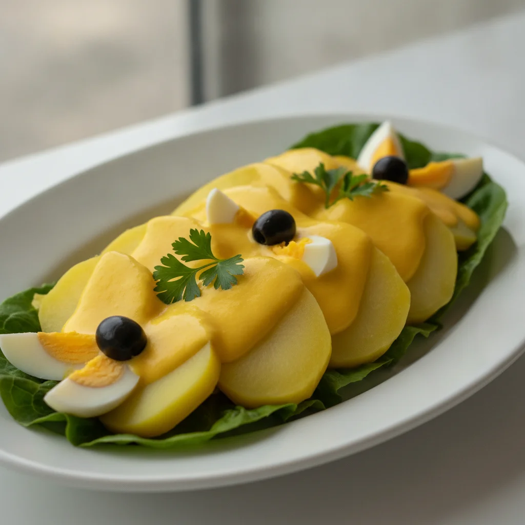 Peruvian Papa a la Huancaina: Potatoes in Creamy Aji Amarillo Cheese Sauce for Sharing